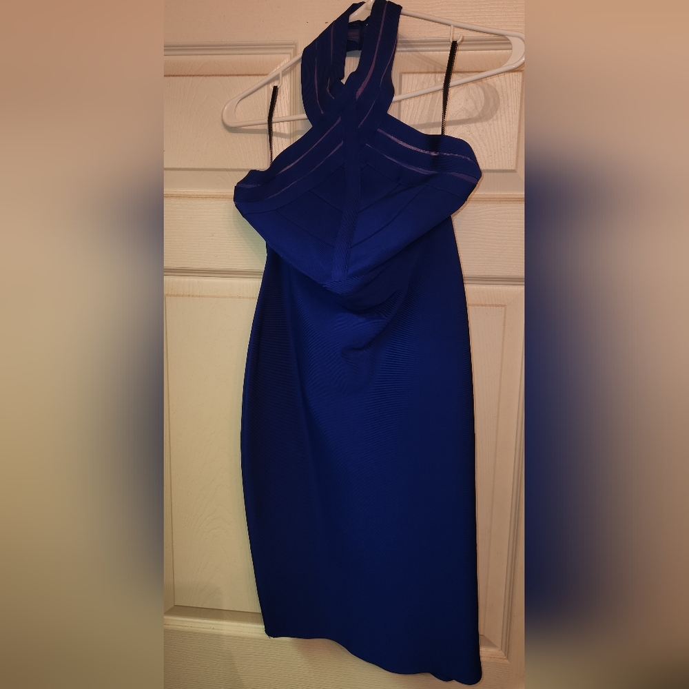 Elegant Blue Halter Dress
